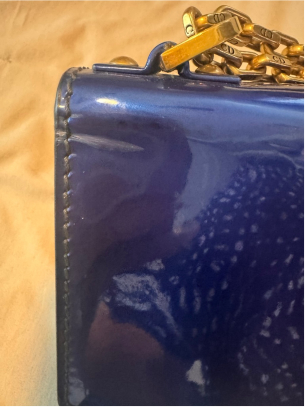 Women's Christian Dior Blue Patent Leather J'ADIOR Crossbody Bag One Size - Picture 14 of 14